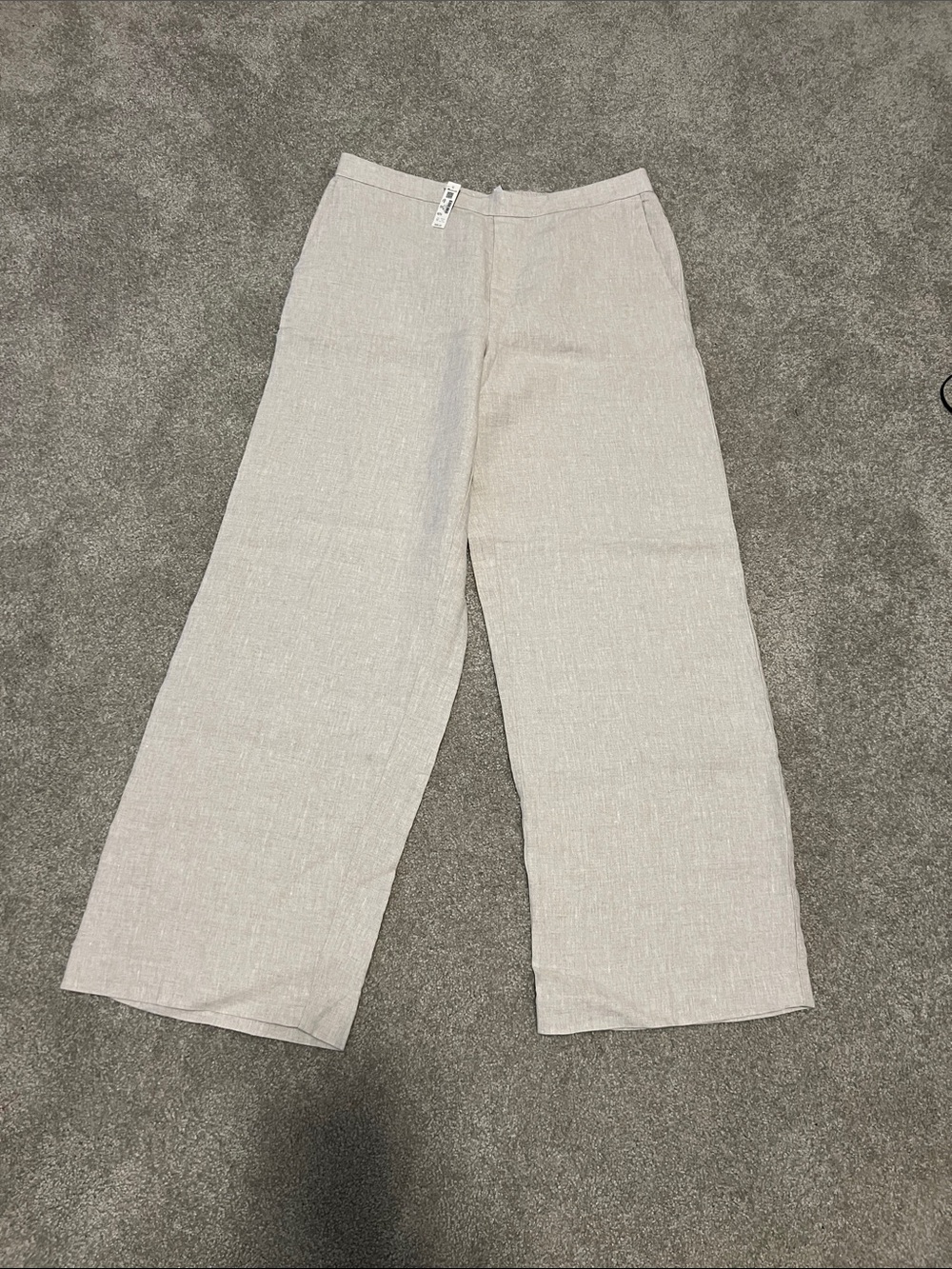 Madewell Wide Leg Linen Blend Pants - Light Beige